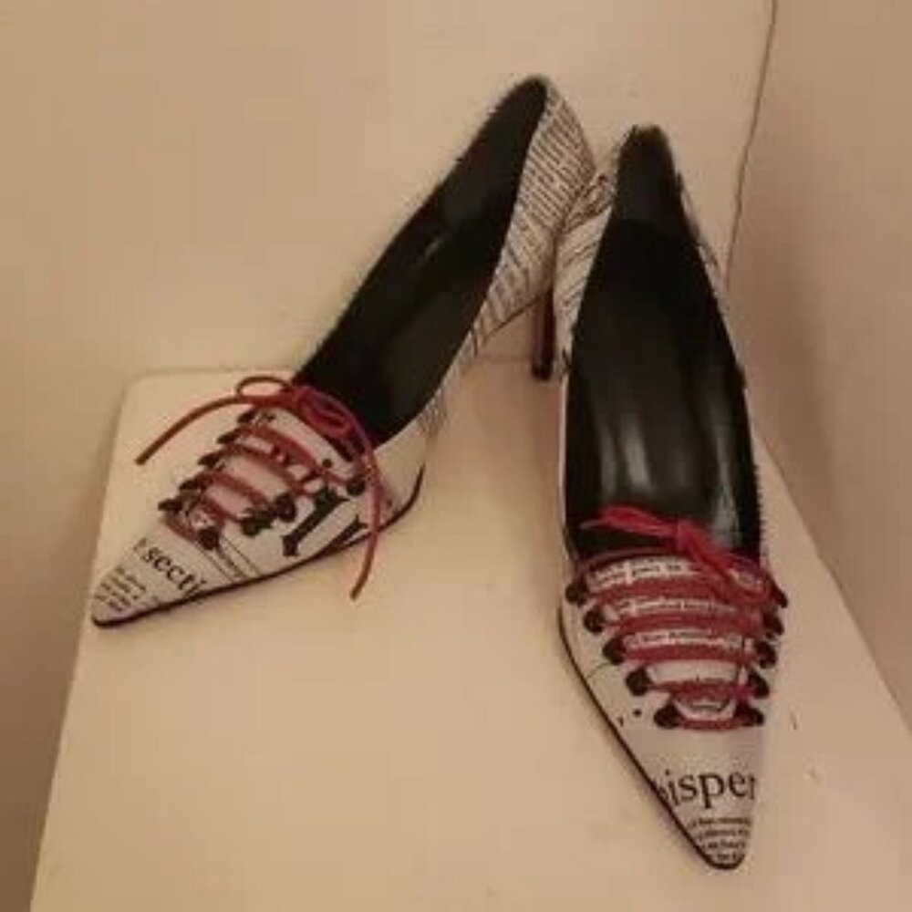 ♤ Rare John Galliano Newspaper Heels